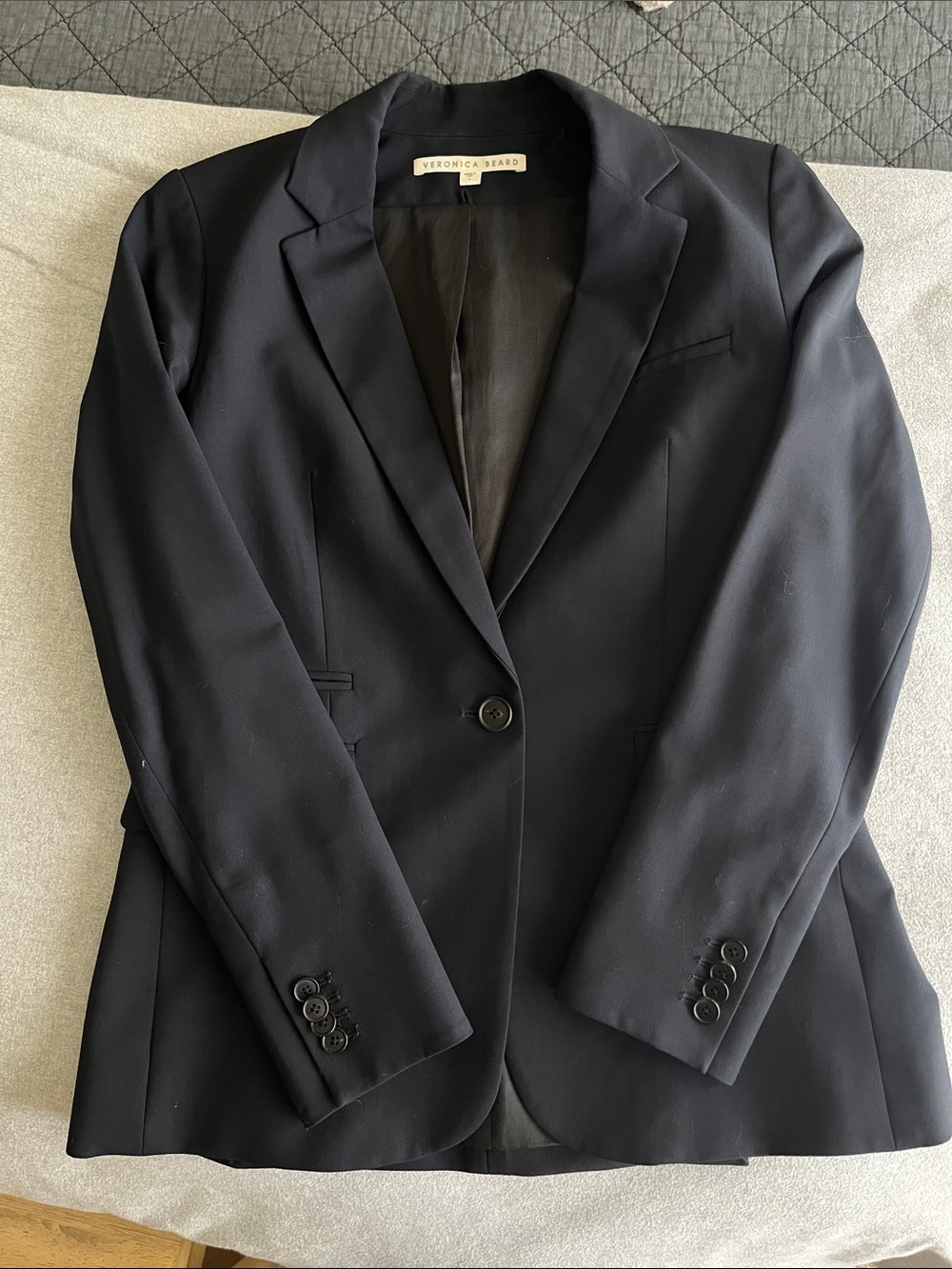 Veronica Beard Navy Blue Wool Single-Button Blazer Sz 4